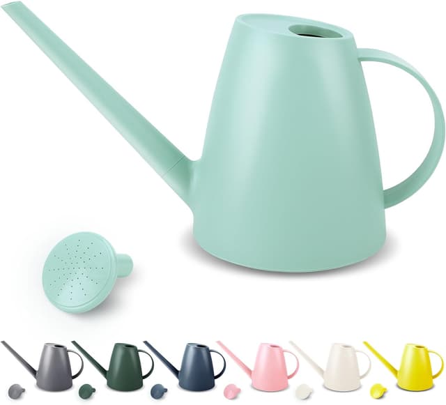 Watering Can for Indoor and Outdoor Plants, Long Spout, 1.8L / Half Gallon, Green