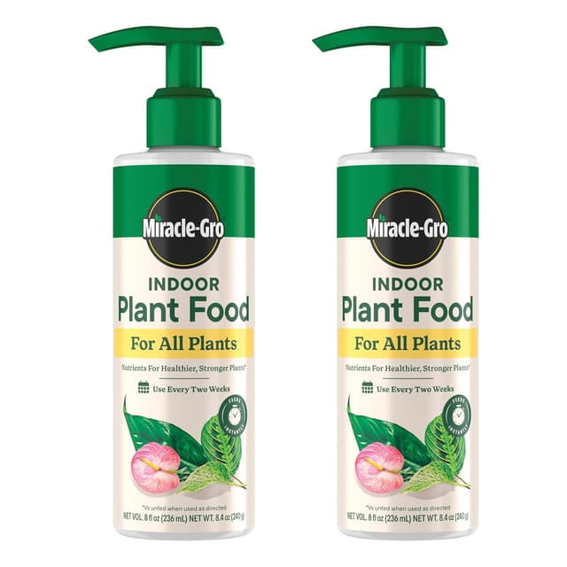 Miracle-Gro Indoor Plant Food for All Plants, Liquid, 8 fl. oz., 2-Pack